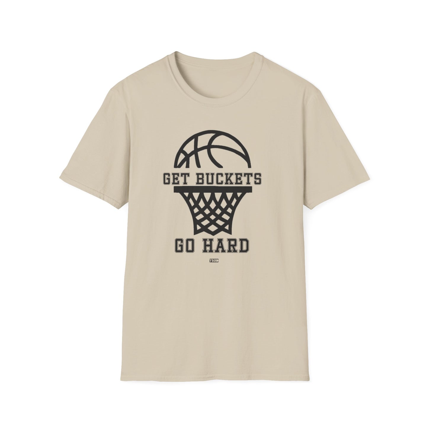 GET BUCKETS GO HARD blk ltr Unisex Basketball T-Shirt