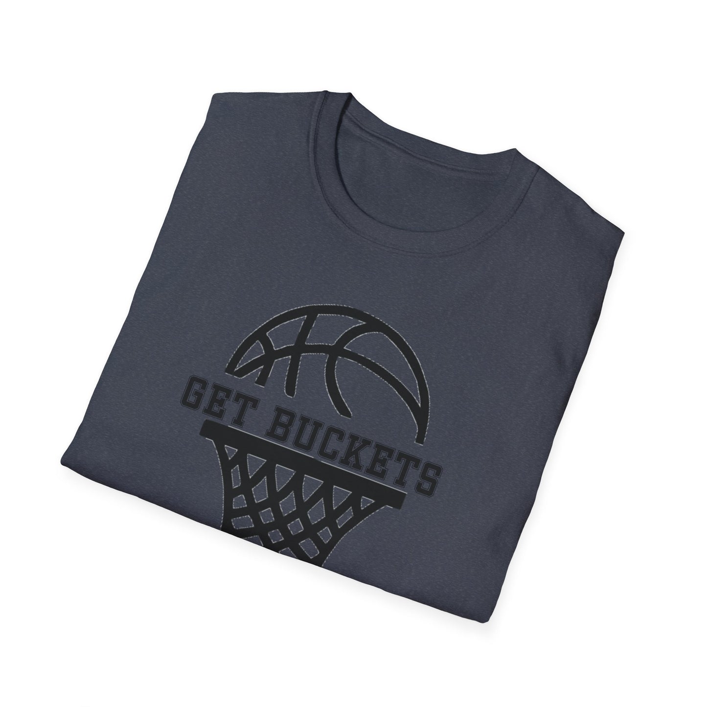 GET BUCKETS GO HARD blk ltr Unisex Basketball T-Shirt