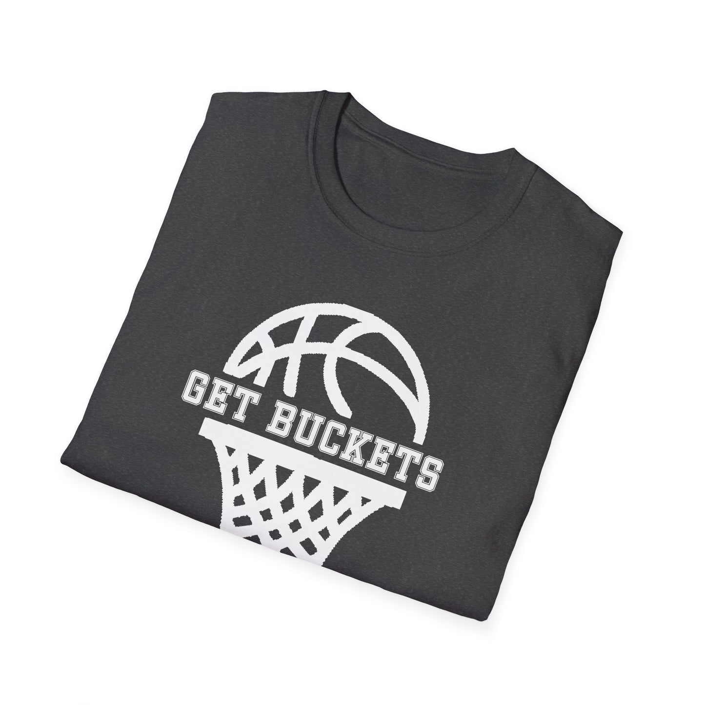 GET BUCKETS GO HARD blk ltr Unisex Basketball T-Shirt