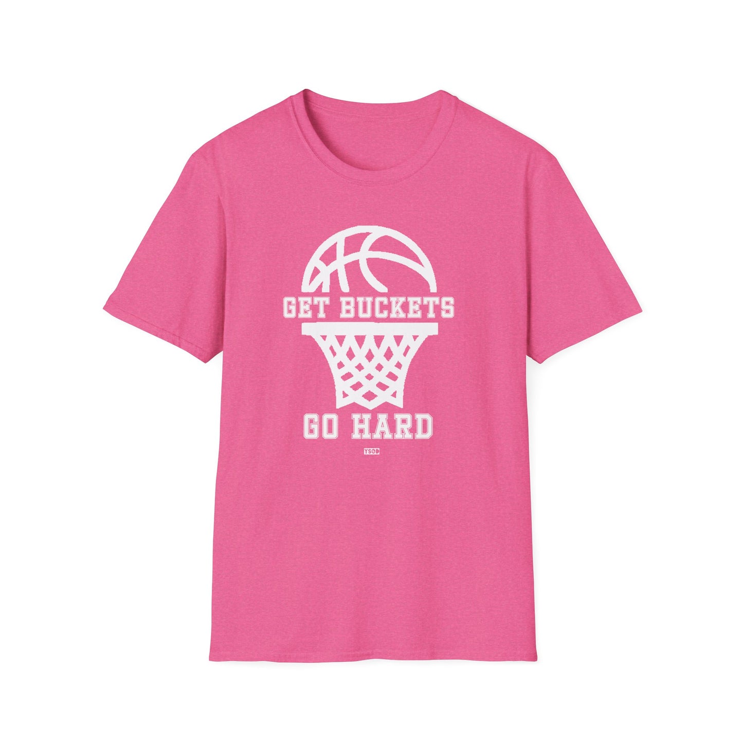 GET BUCKETS GO HARD blk ltr Unisex Basketball T-Shirt