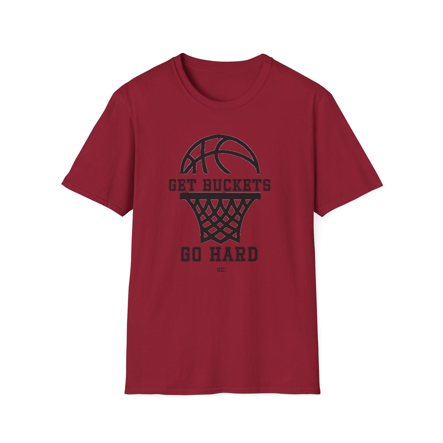 GET BUCKETS GO HARD blk ltr Unisex Basketball T-Shirt