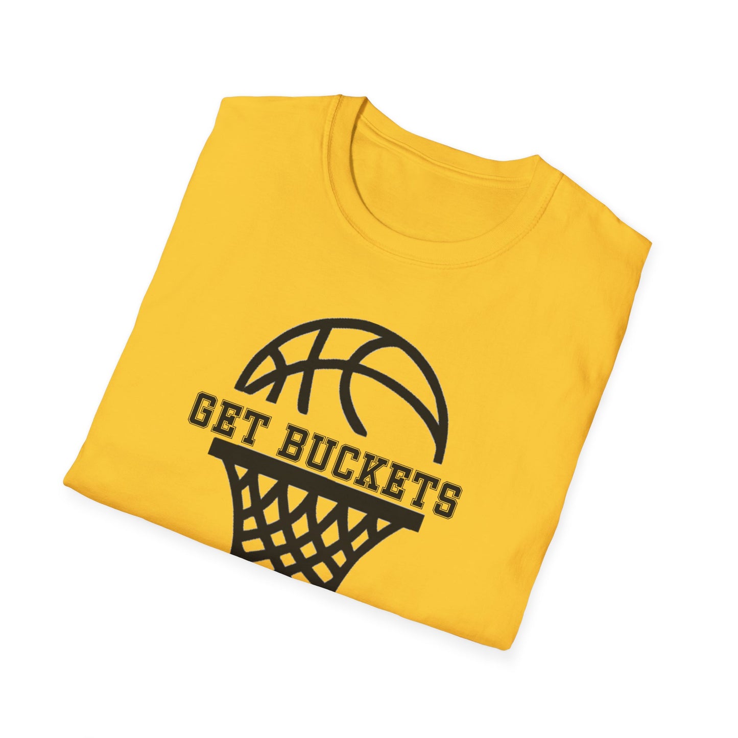 GET BUCKETS GO HARD blk ltr Unisex Basketball T-Shirt