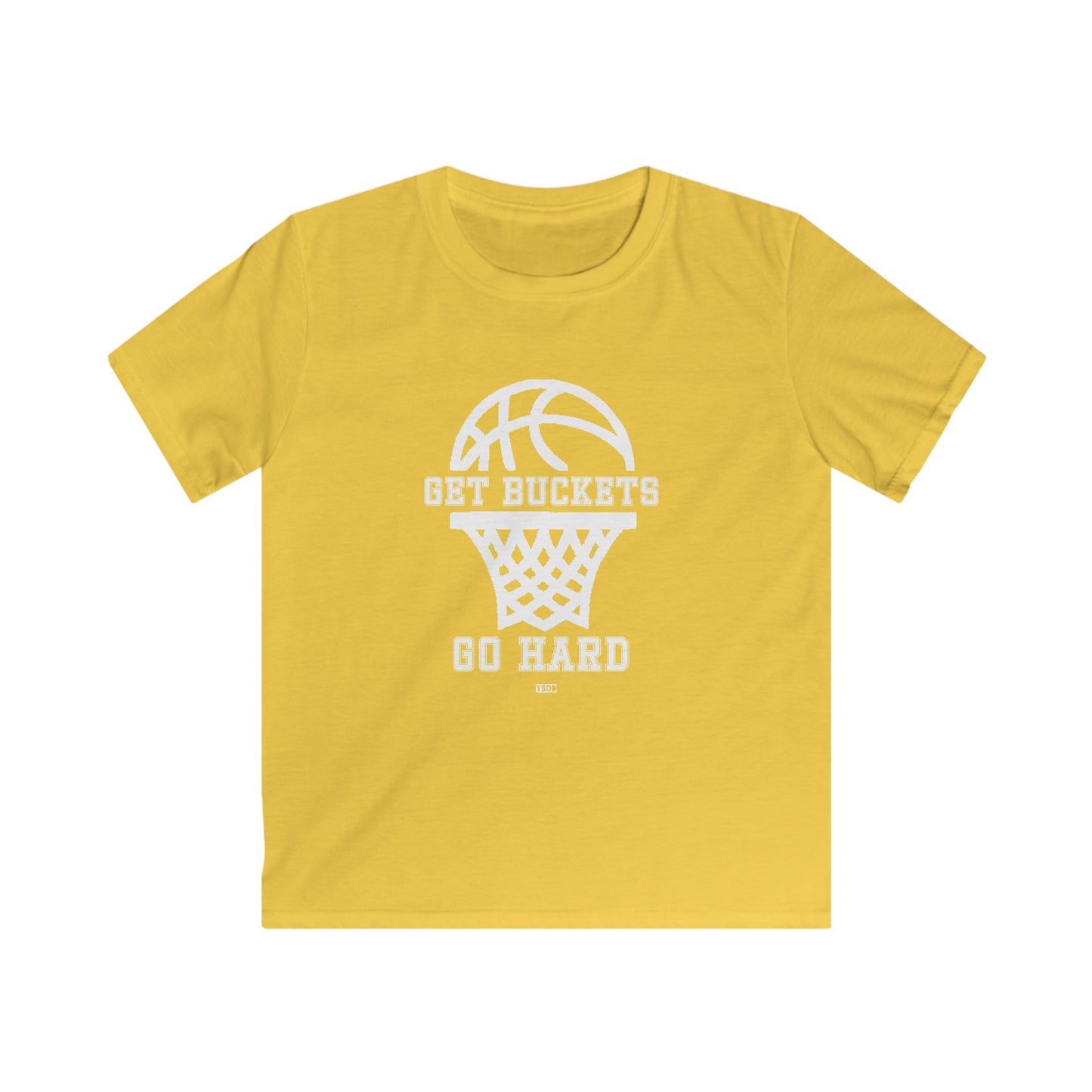 GET BUCKETS GO HARD Kids Basketball Tee
