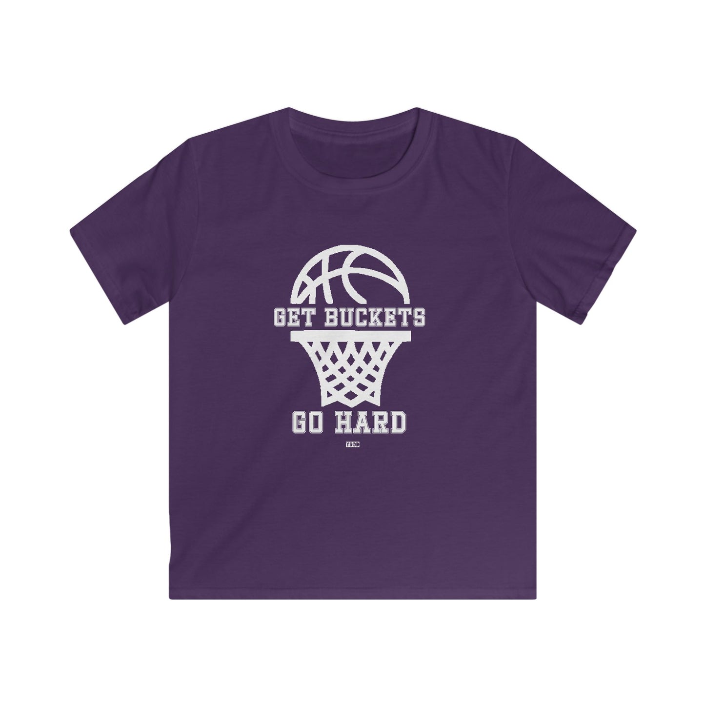 GET BUCKETS GO HARD Kids Basketball Tee