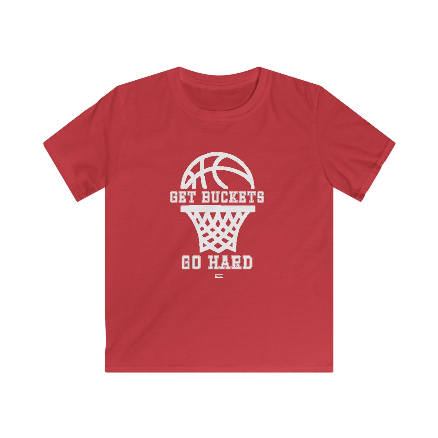 GET BUCKETS GO HARD Kids Basketball Tee