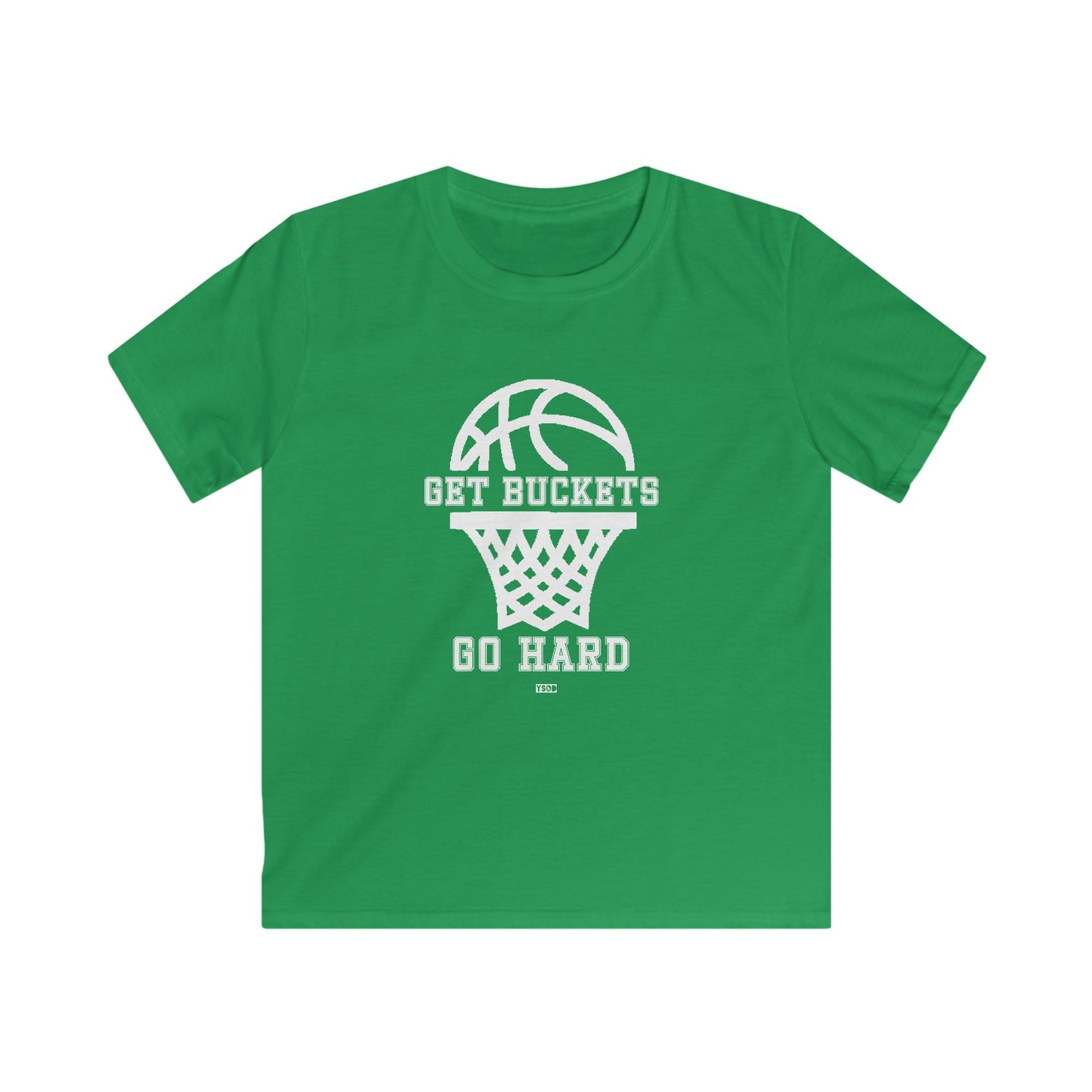 GET BUCKETS GO HARD Kids Basketball Tee