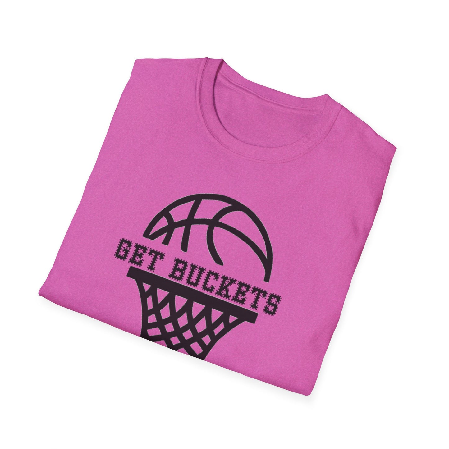 GET BUCKETS GO HARD blk ltr  Unisex Basketball T-Shirt