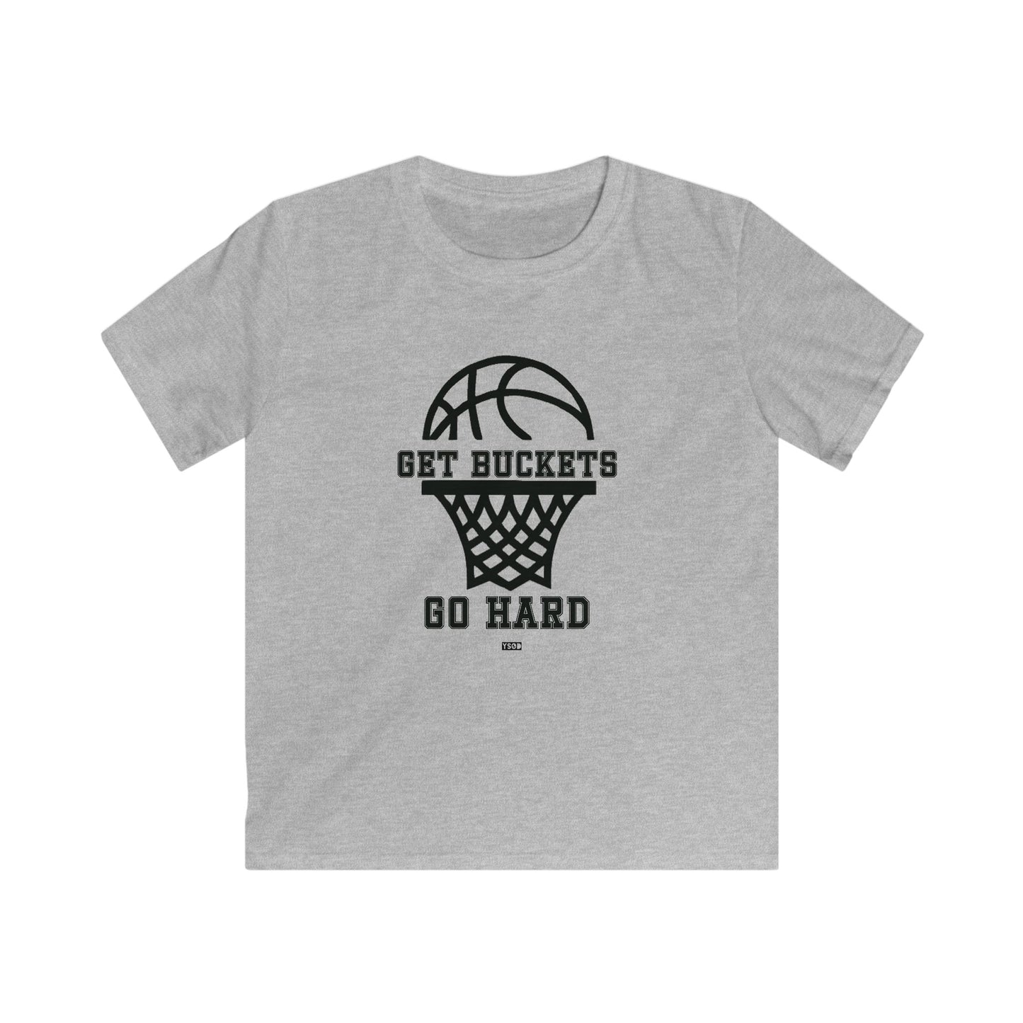 GET BUCKETS GO HARD Kids Basketball Tee