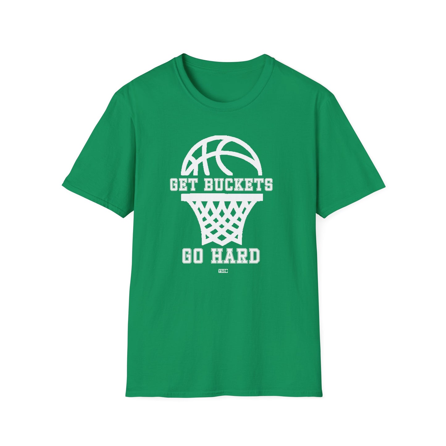 GET BUCKETS GO HARD blk ltr  Unisex Basketball T-Shirt