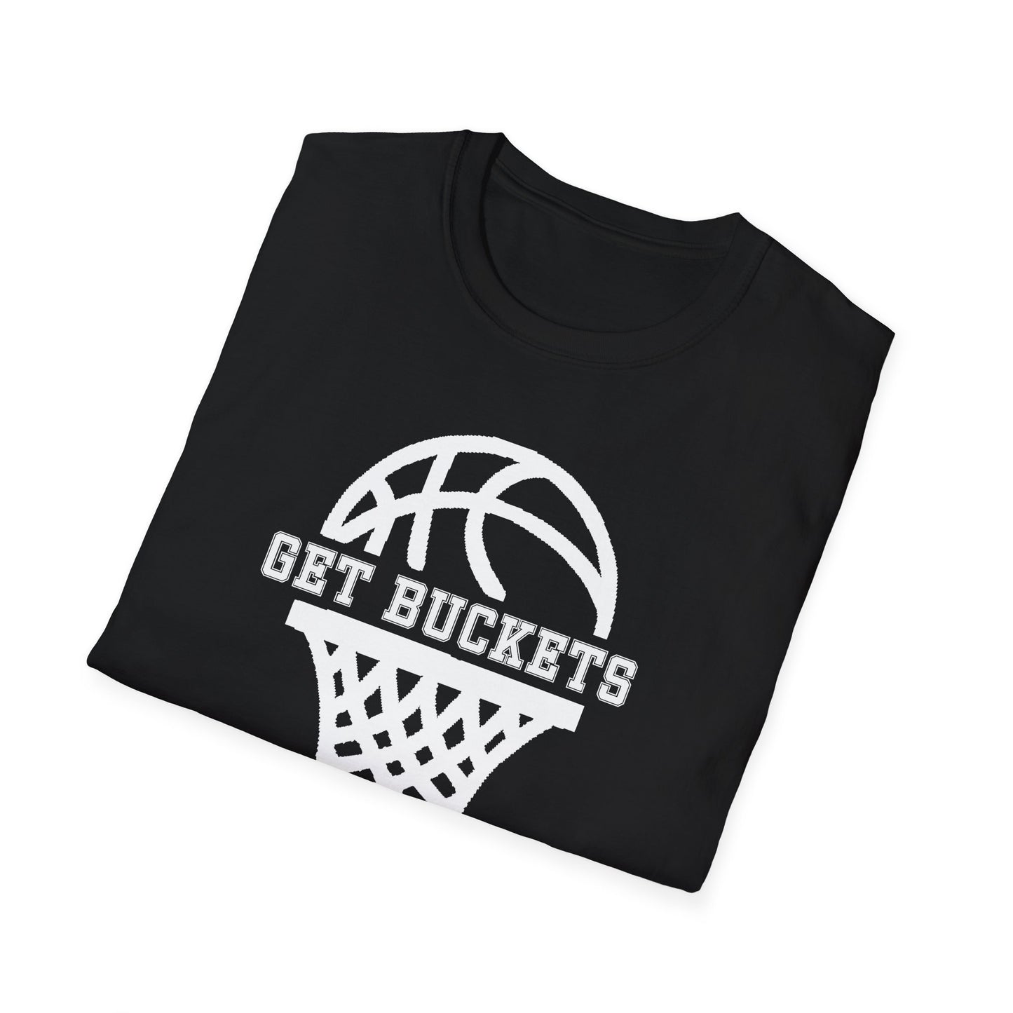 GET BUCKETS GO HARD blk ltr  Unisex Basketball T-Shirt