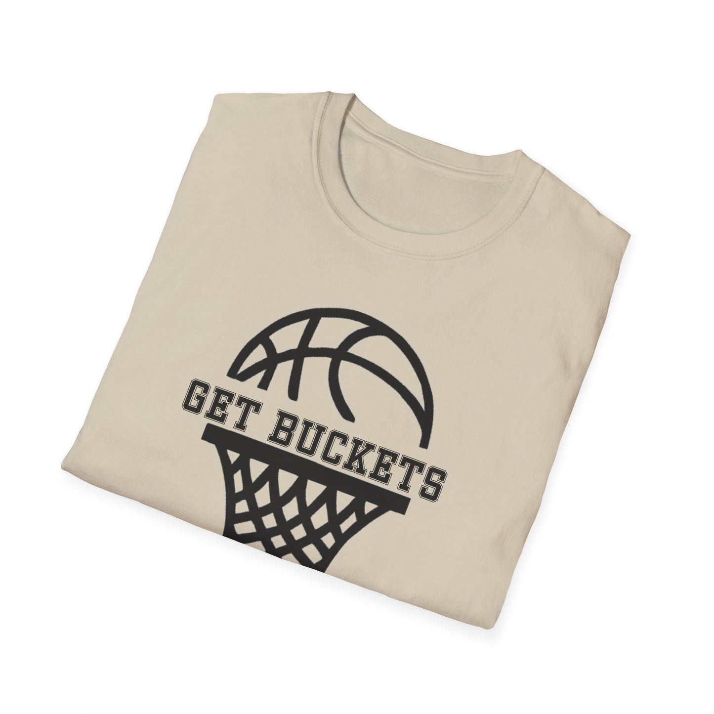 GET BUCKETS GO HARD blk ltr  Unisex Basketball T-Shirt