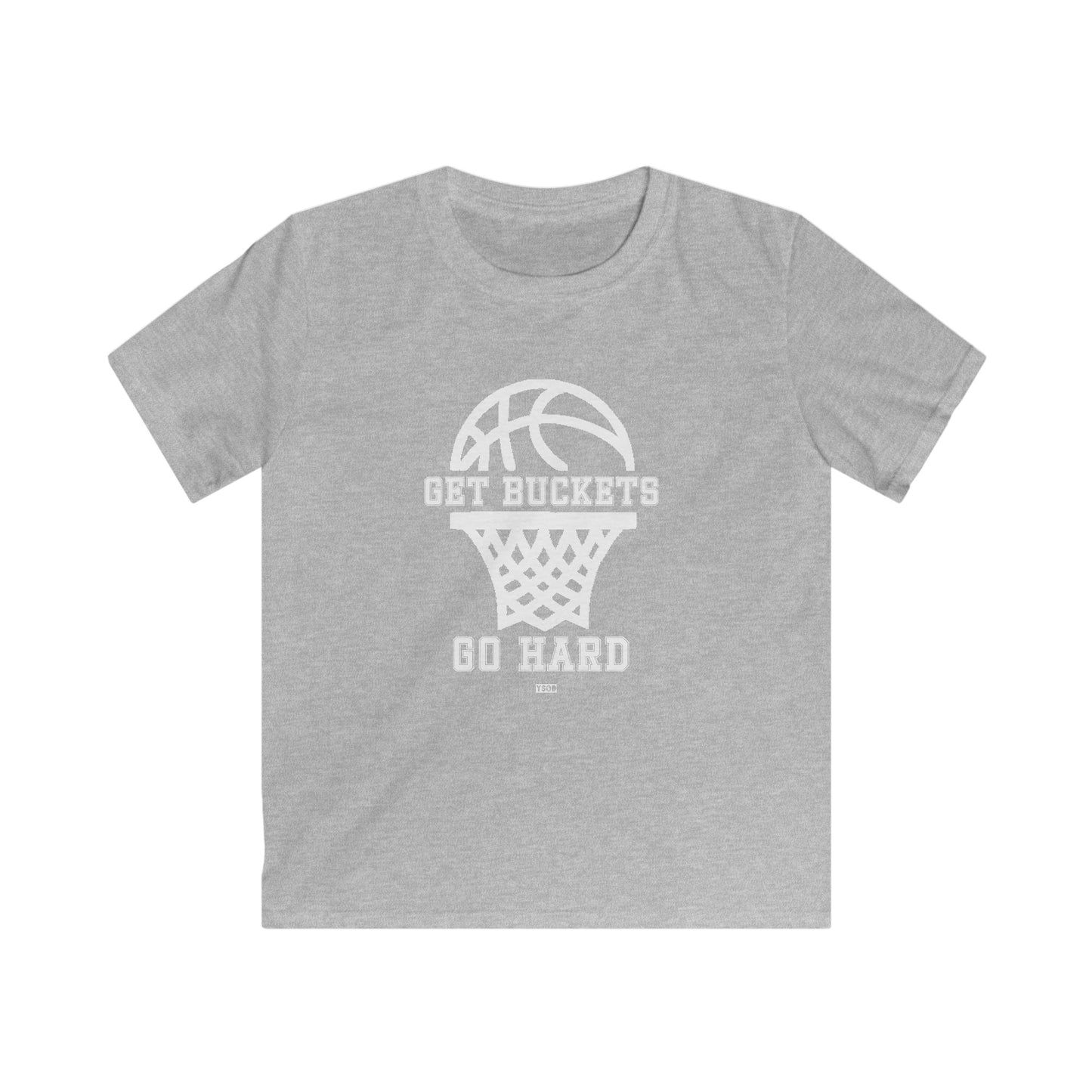 GET BUCKETS GO HARD Kids Basketball Tee