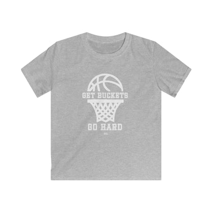 GET BUCKETS GO HARD Kids Basketball Tee