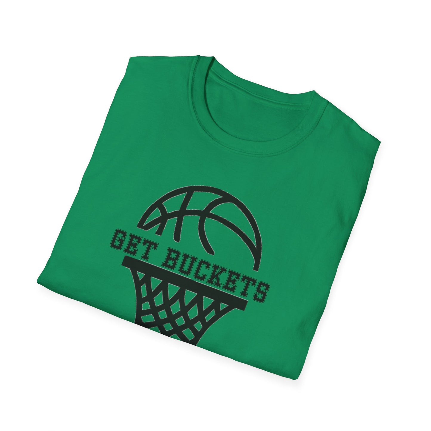 GET BUCKETS GO HARD blk ltr  Unisex Basketball T-Shirt