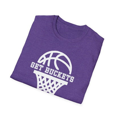 GET BUCKETS GO HARD blk ltr  Unisex Basketball T-Shirt