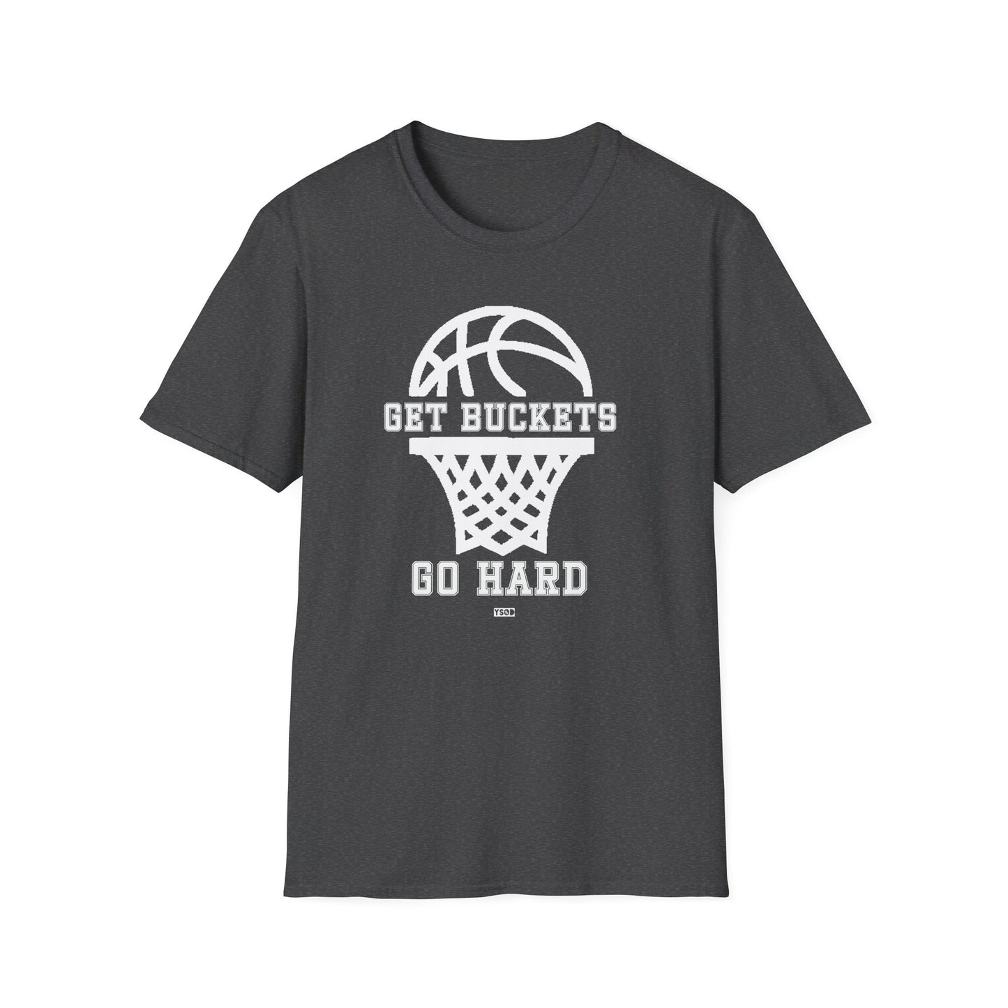 GET BUCKETS GO HARD blk ltr  Unisex Basketball T-Shirt