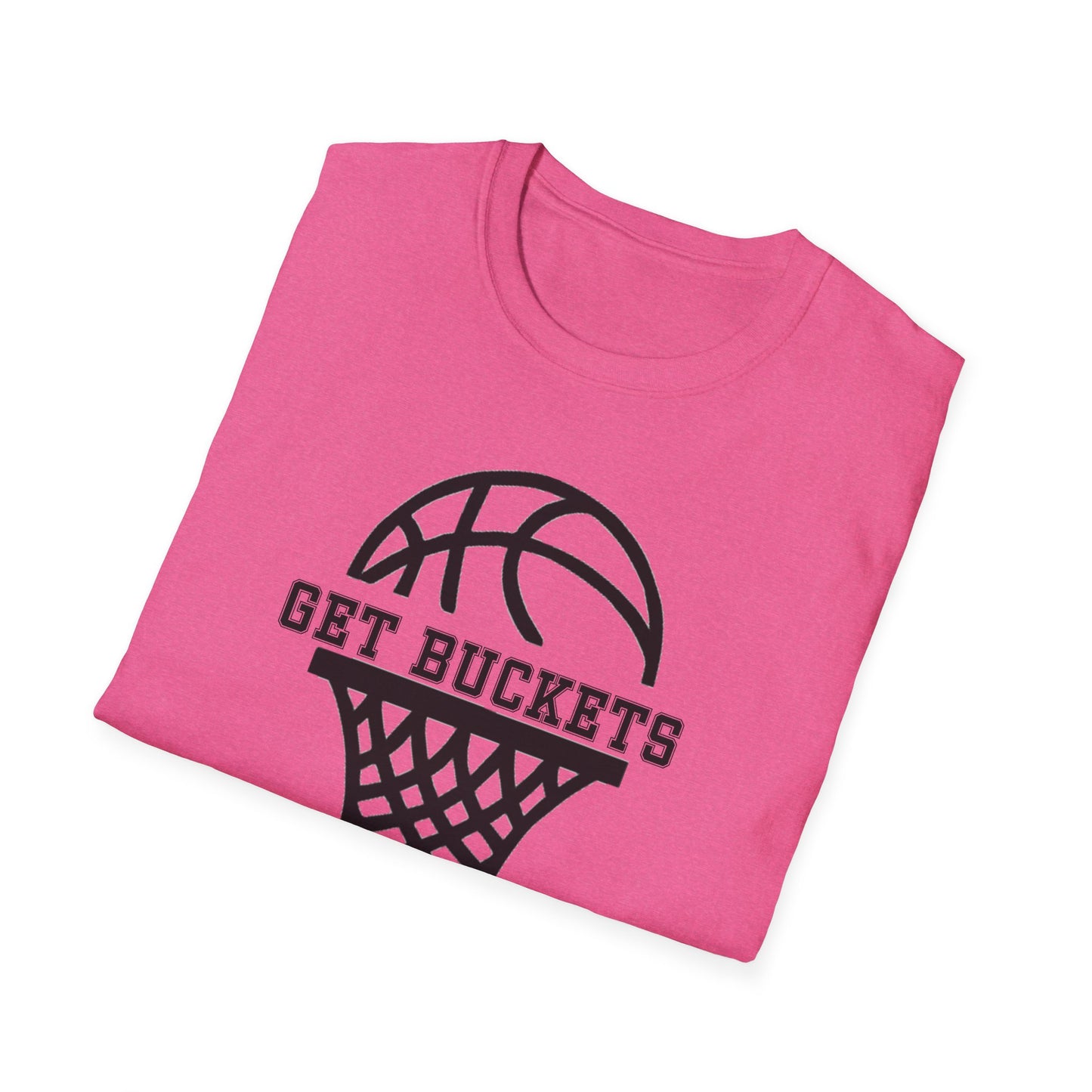 GET BUCKETS GO HARD blk ltr  Unisex Basketball T-Shirt