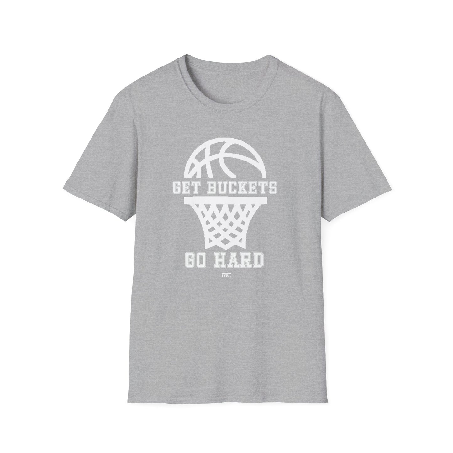 GET BUCKETS GO HARD blk ltr  Unisex Basketball T-Shirt