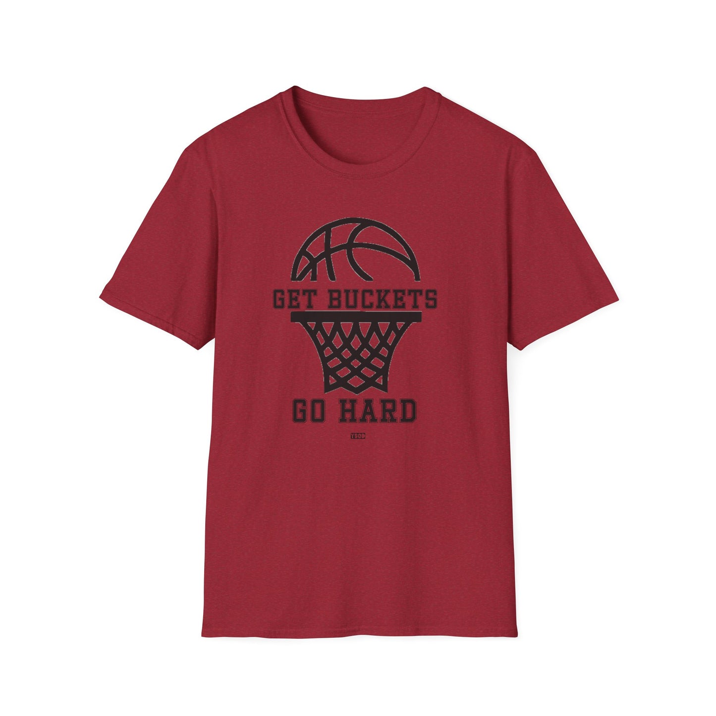 GET BUCKETS GO HARD blk ltr  Unisex Basketball T-Shirt