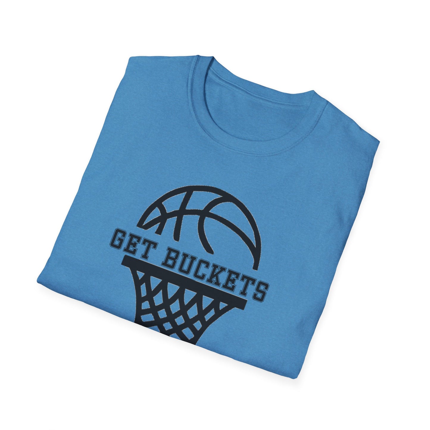 GET BUCKETS GO HARD blk ltr  Unisex Basketball T-Shirt