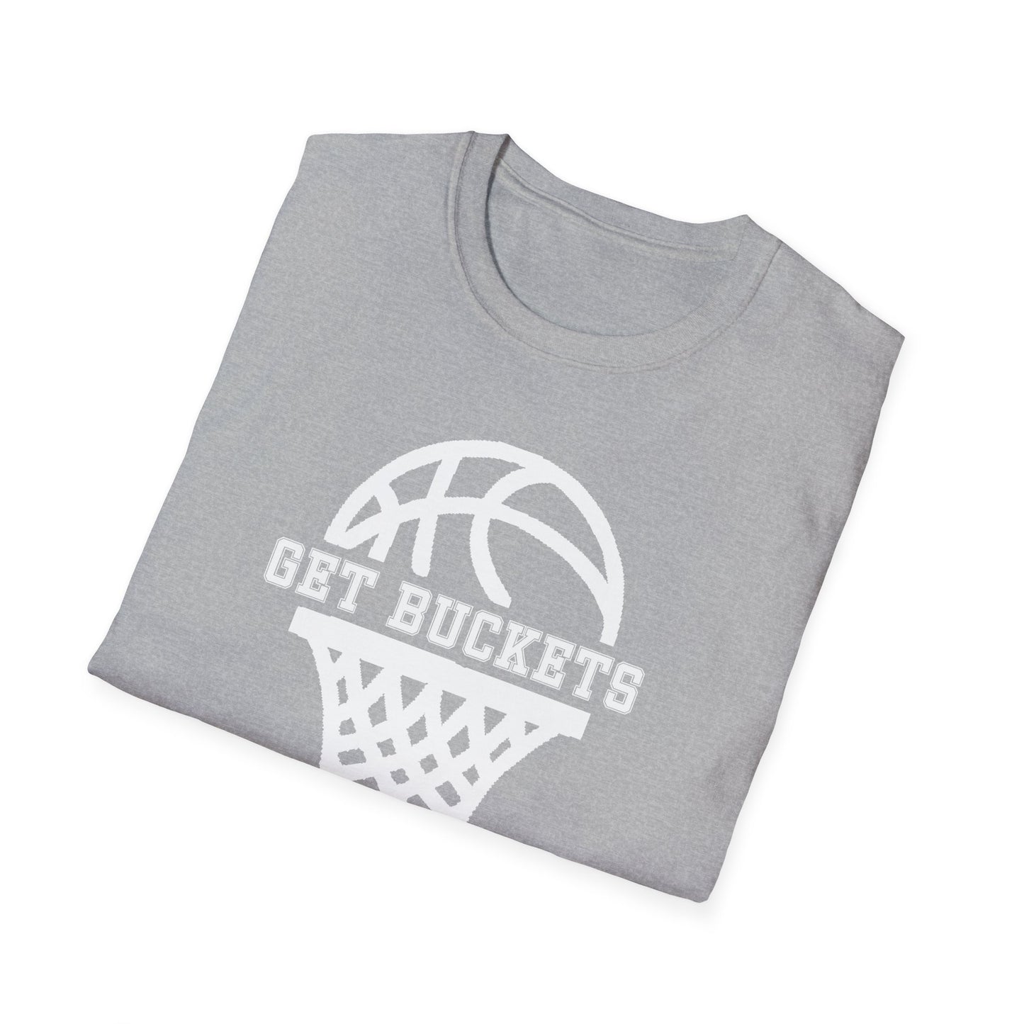 GET BUCKETS GO HARD blk ltr  Unisex Basketball T-Shirt
