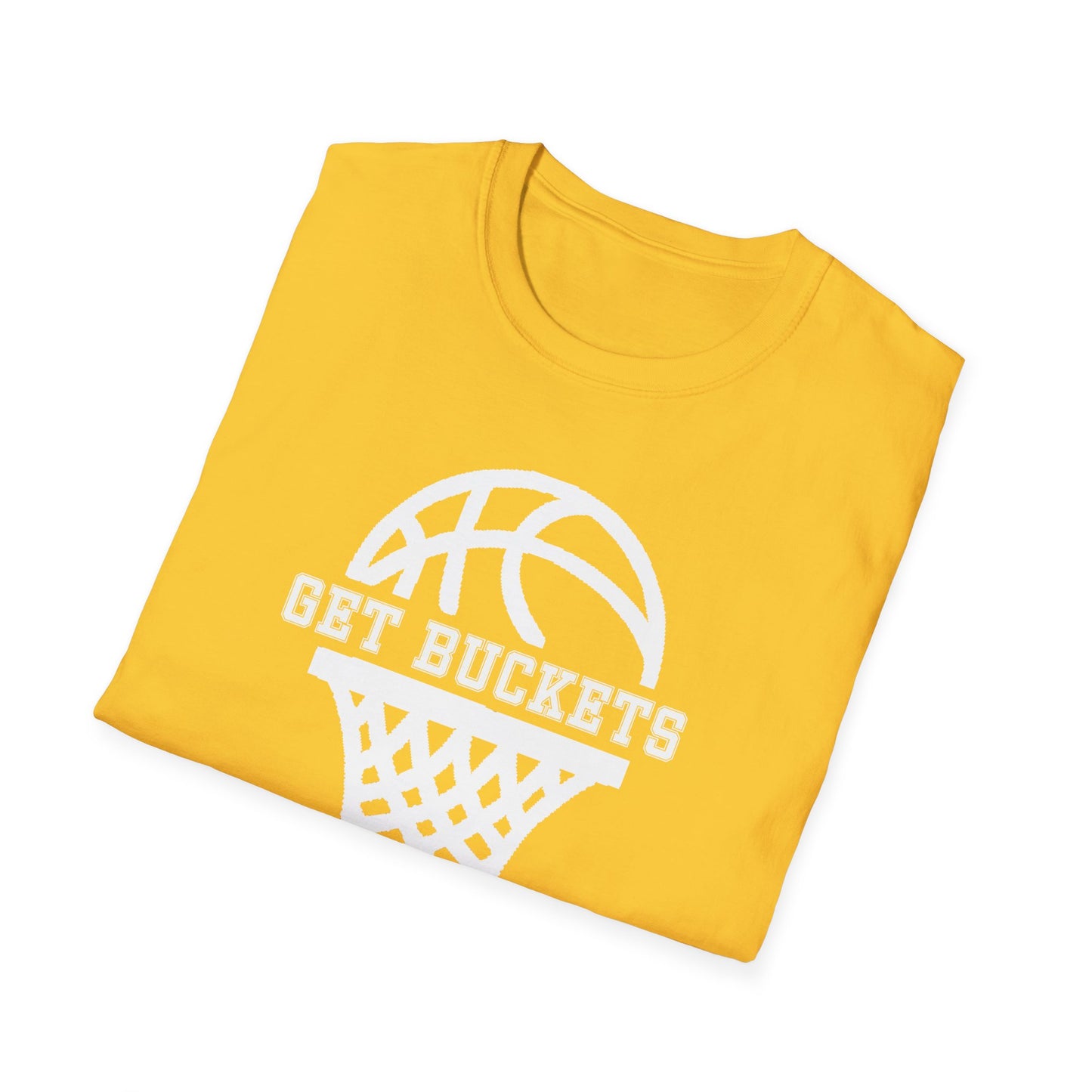 GET BUCKETS GO HARD blk ltr  Unisex Basketball T-Shirt