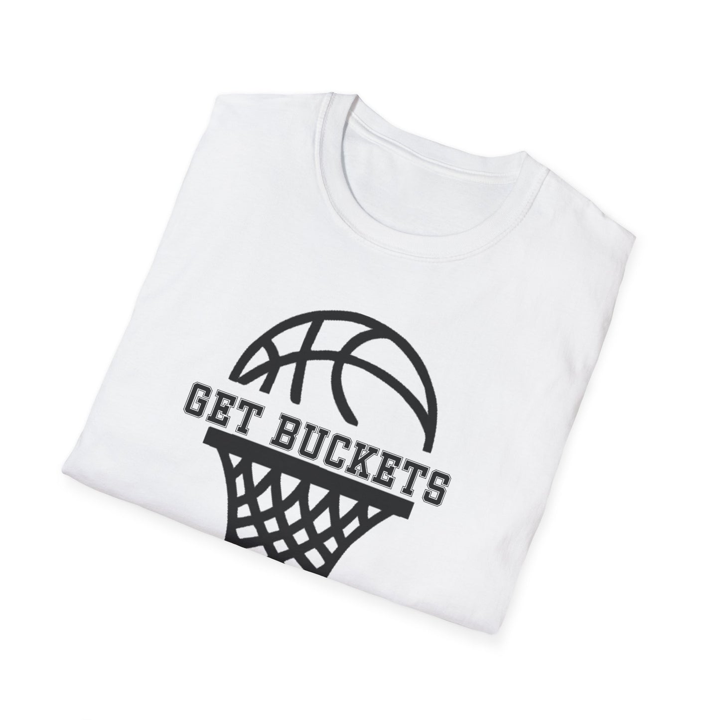 GET BUCKETS GO HARD blk ltr  Unisex Basketball T-Shirt
