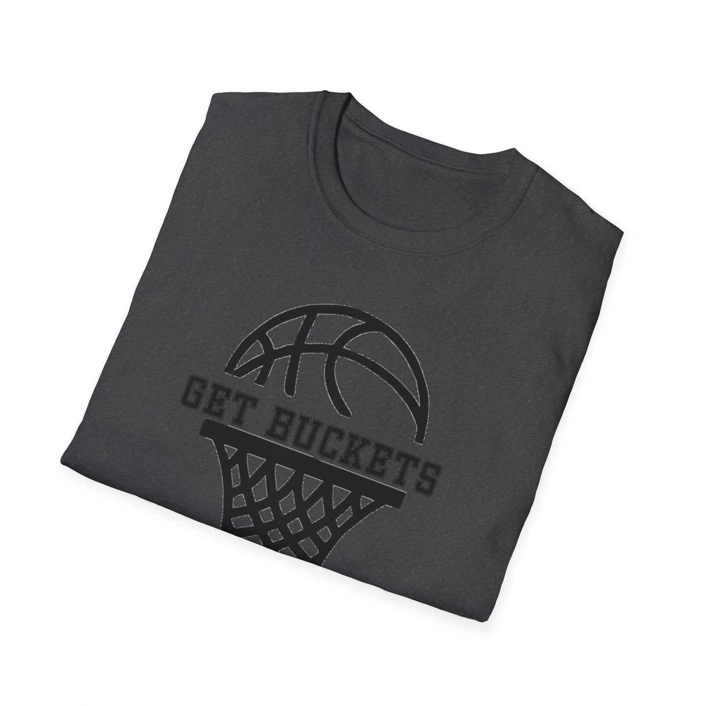 GET BUCKETS GO HARD blk ltr  Unisex Basketball T-Shirt