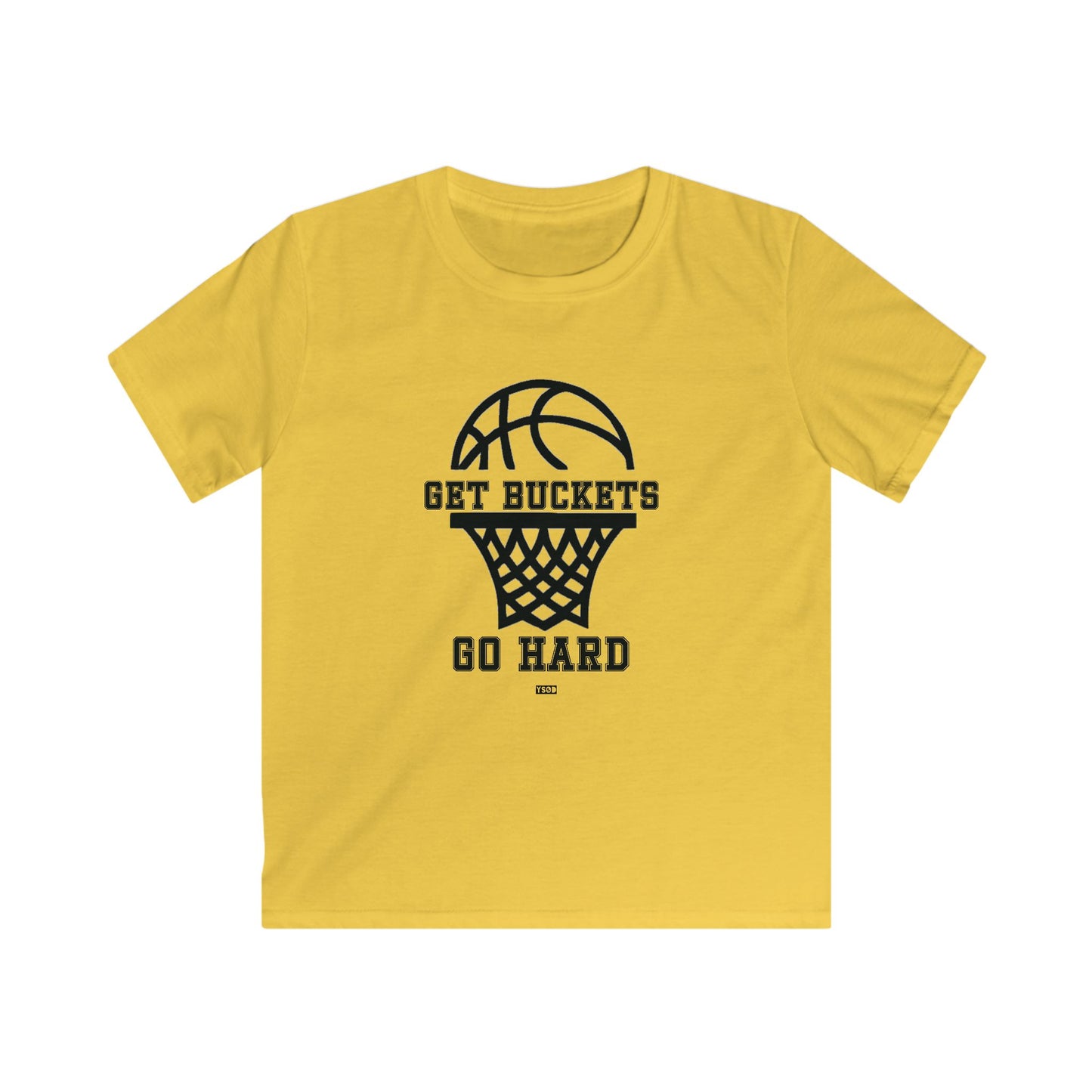 GET BUCKETS GO HARD Kids Basketball Tee