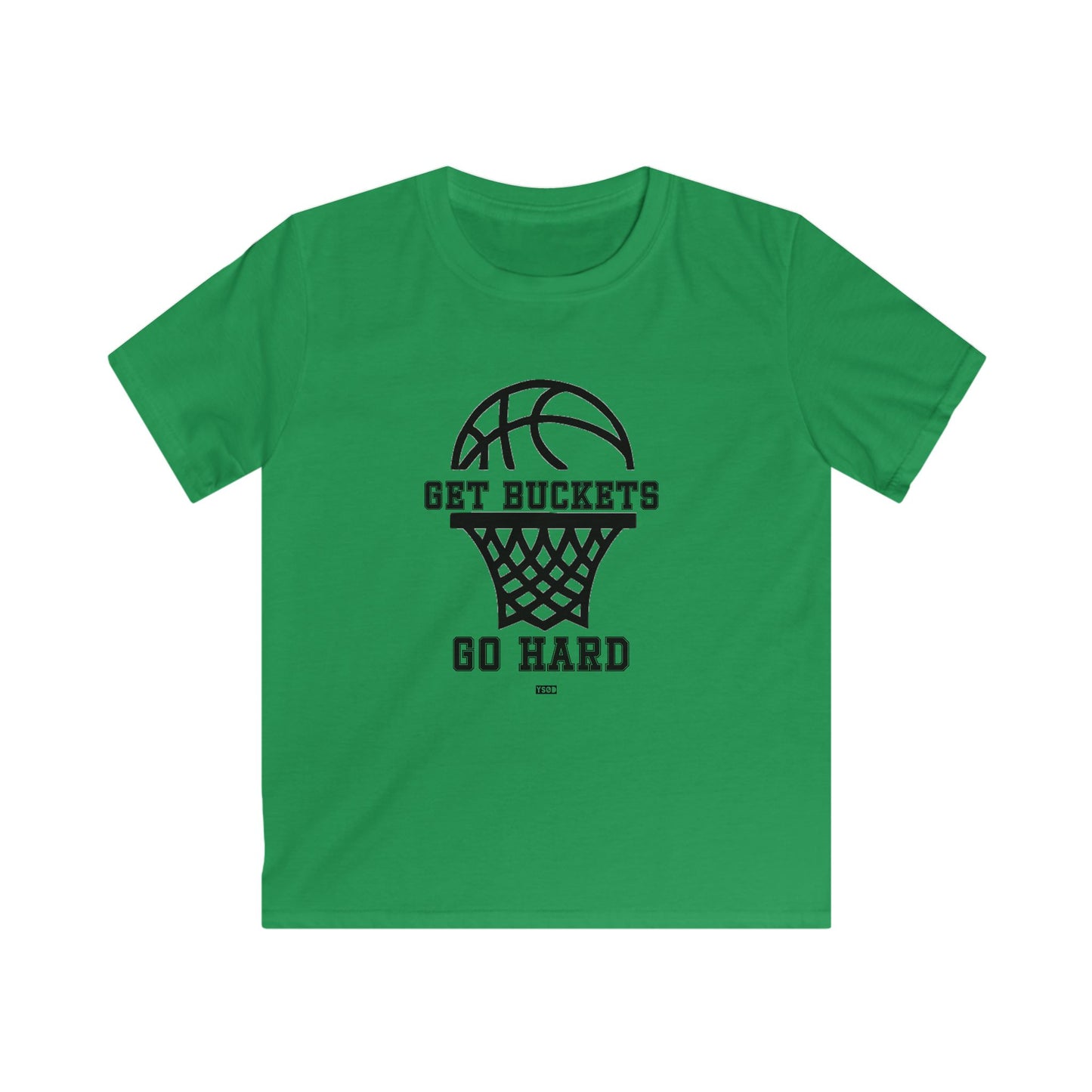 GET BUCKETS GO HARD Kids Basketball Tee