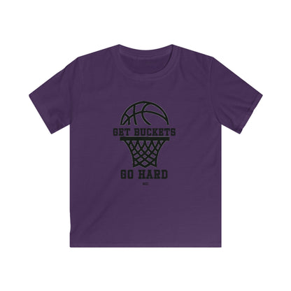 GET BUCKETS GO HARD Kids Basketball Tee