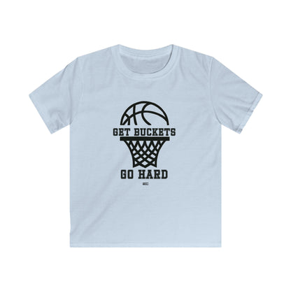GET BUCKETS GO HARD Kids Basketball Tee