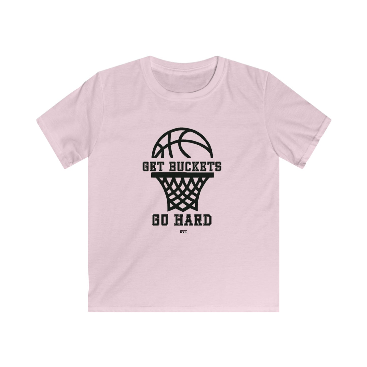 GET BUCKETS GO HARD Kids Basketball Tee