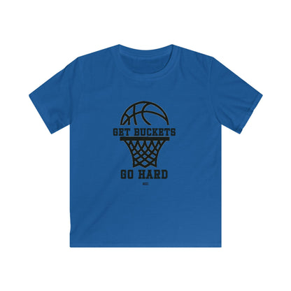 GET BUCKETS GO HARD Kids Basketball Tee