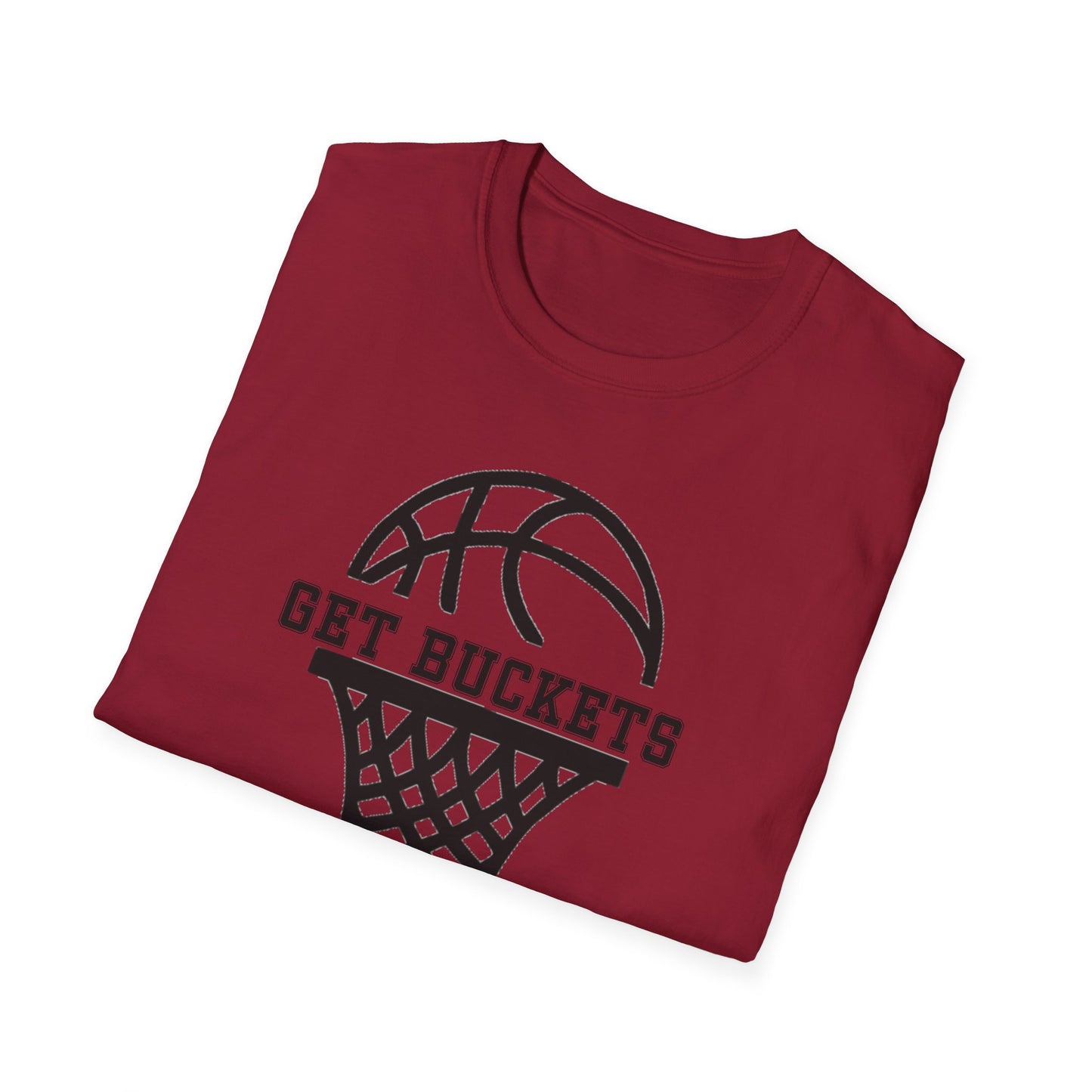GET BUCKETS GO HARD blk ltr  Unisex Basketball T-Shirt