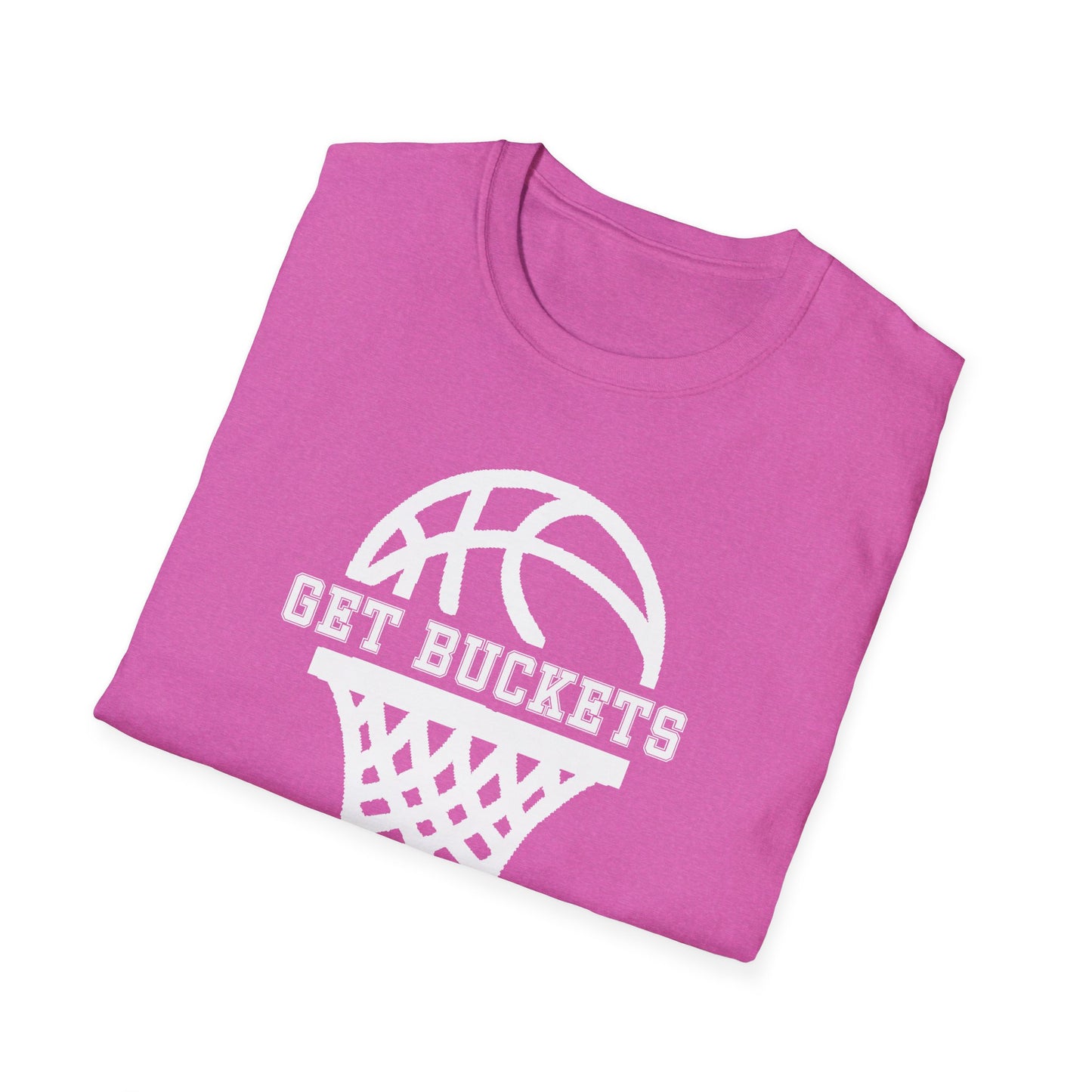 GET BUCKETS GO HARD blk ltr  Unisex Basketball T-Shirt