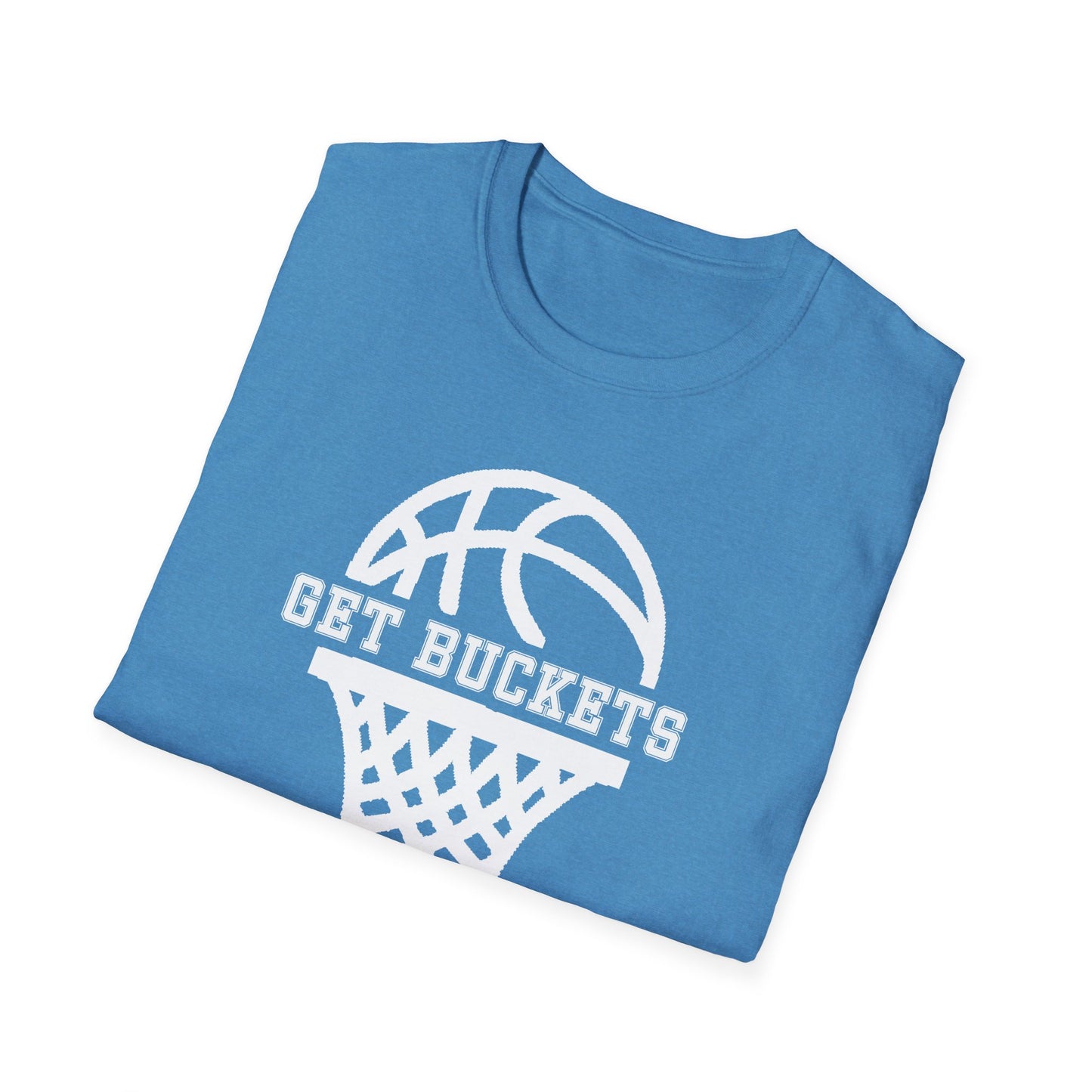 GET BUCKETS GO HARD blk ltr  Unisex Basketball T-Shirt