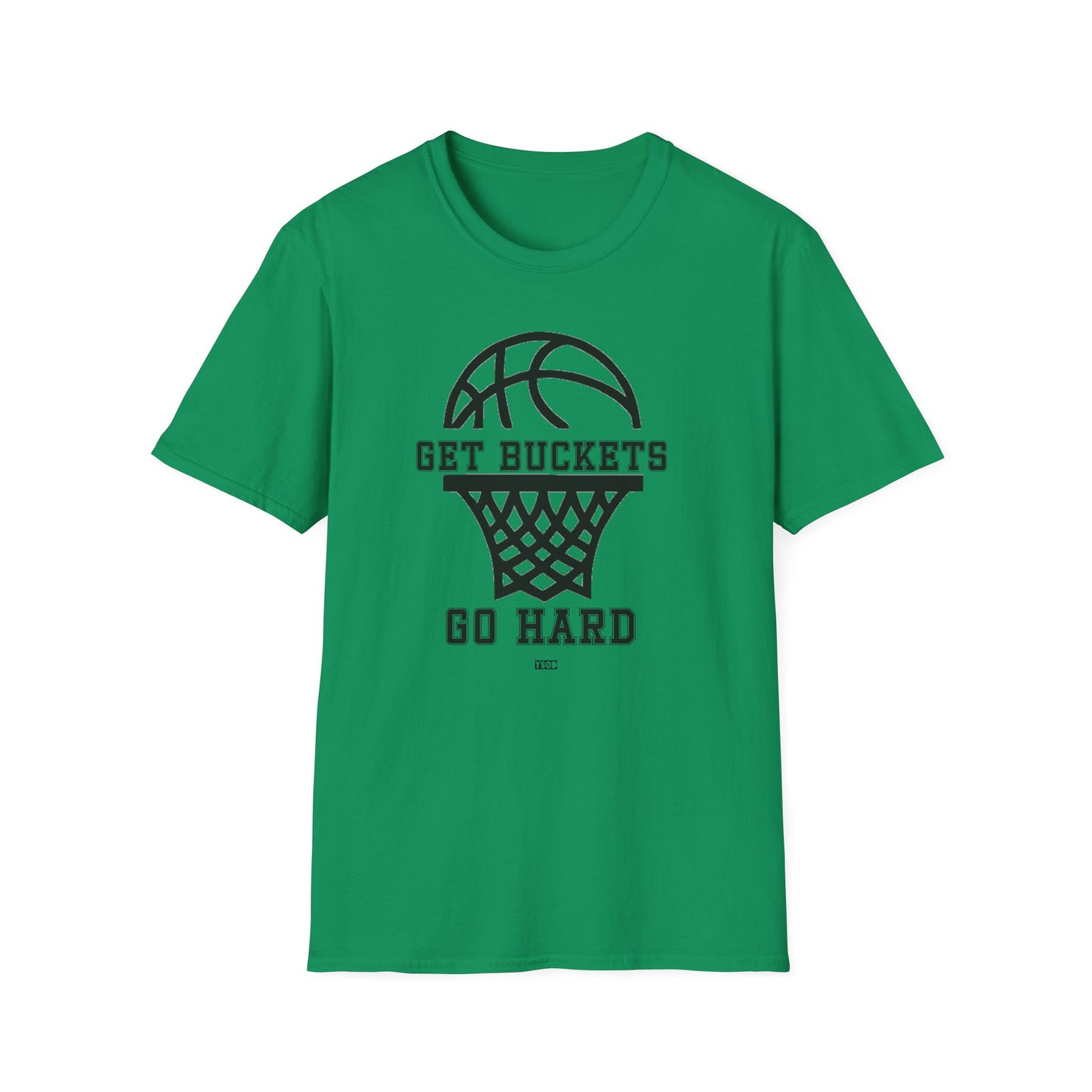 GET BUCKETS GO HARD blk ltr  Unisex Basketball T-Shirt