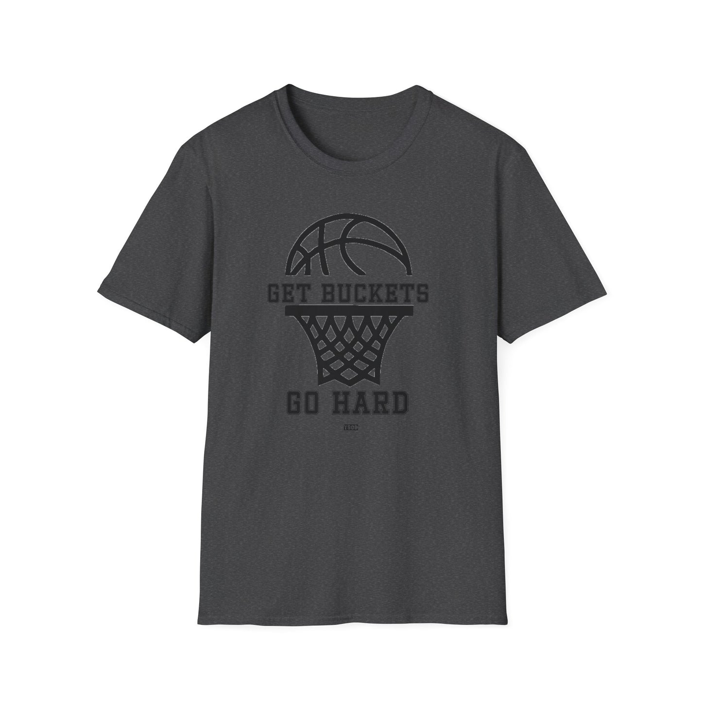 GET BUCKETS GO HARD blk ltr  Unisex Basketball T-Shirt