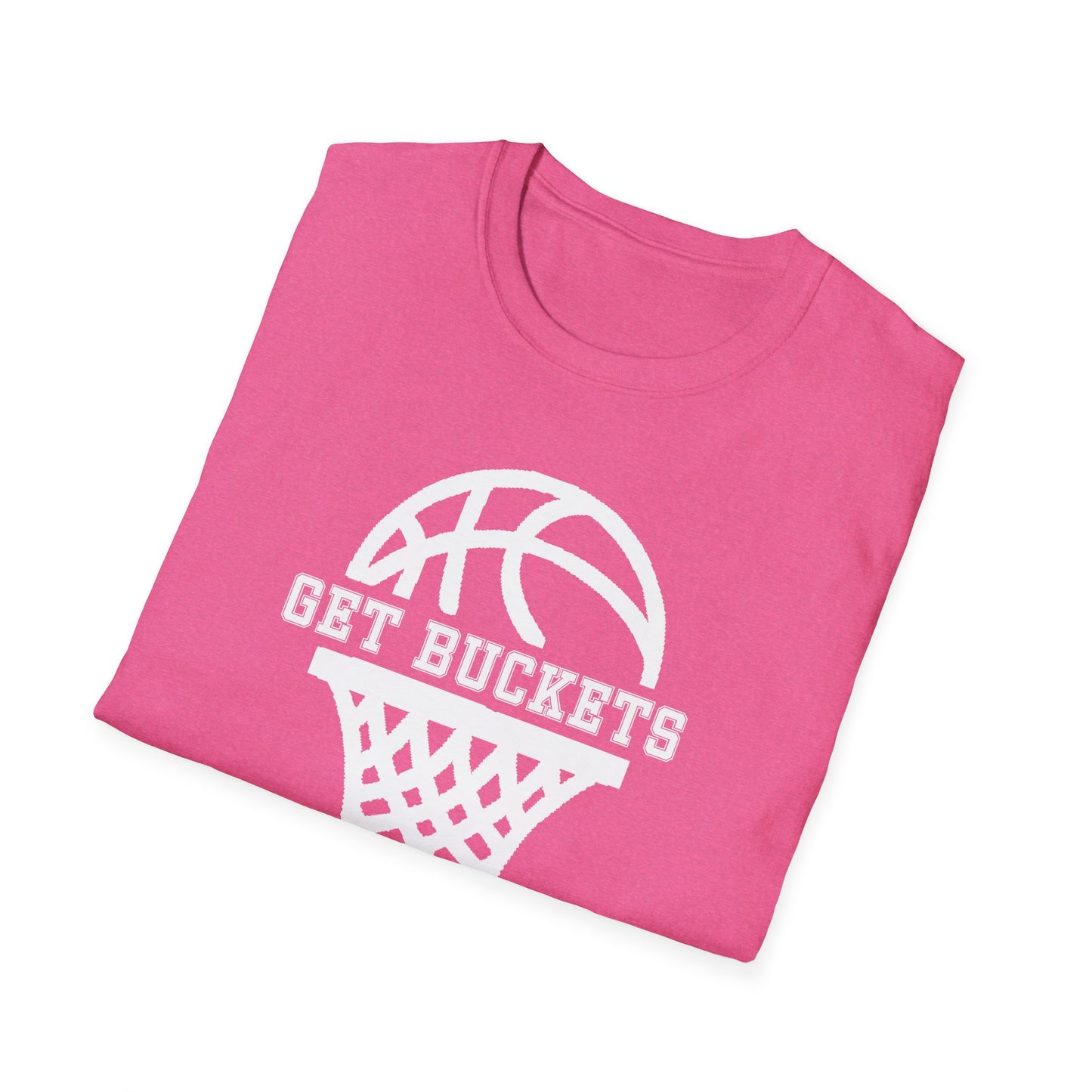 GET BUCKETS GO HARD blk ltr  Unisex Basketball T-Shirt