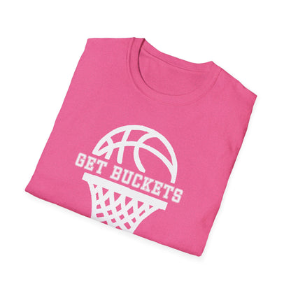 GET BUCKETS GO HARD blk ltr  Unisex Basketball T-Shirt