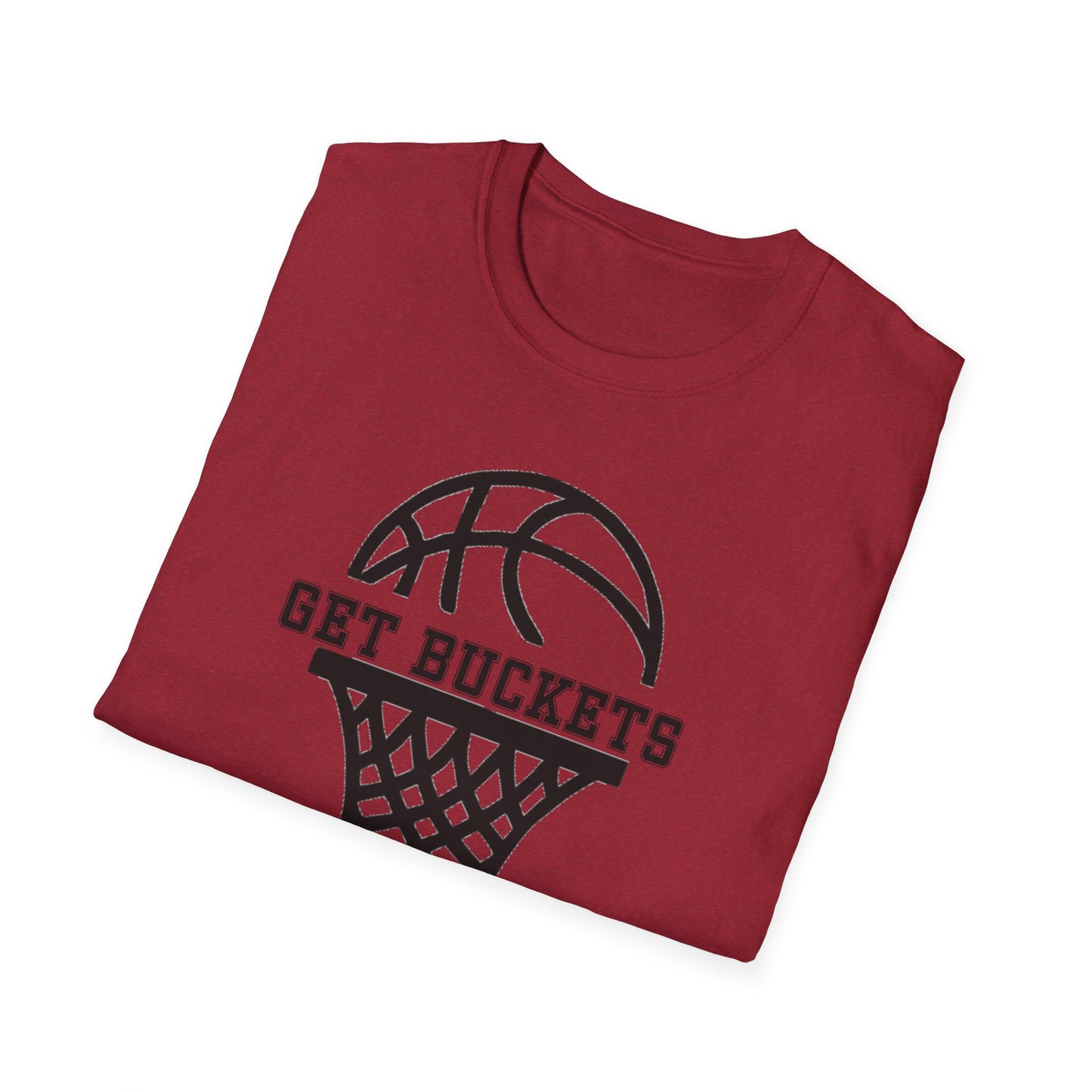 GET BUCKETS GO HARD blk ltr  Unisex Basketball T-Shirt