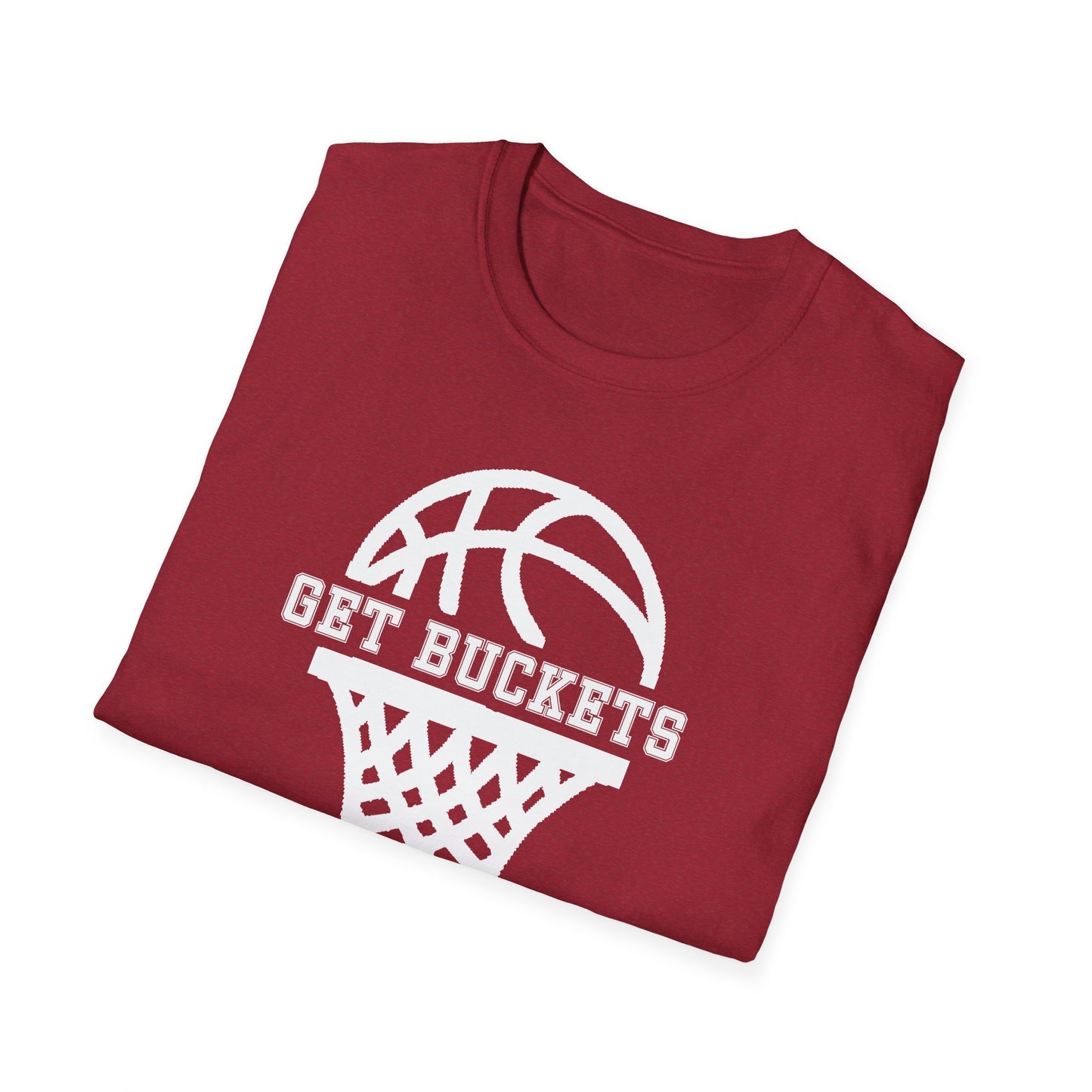 GET BUCKETS GO HARD blk ltr  Unisex Basketball T-Shirt