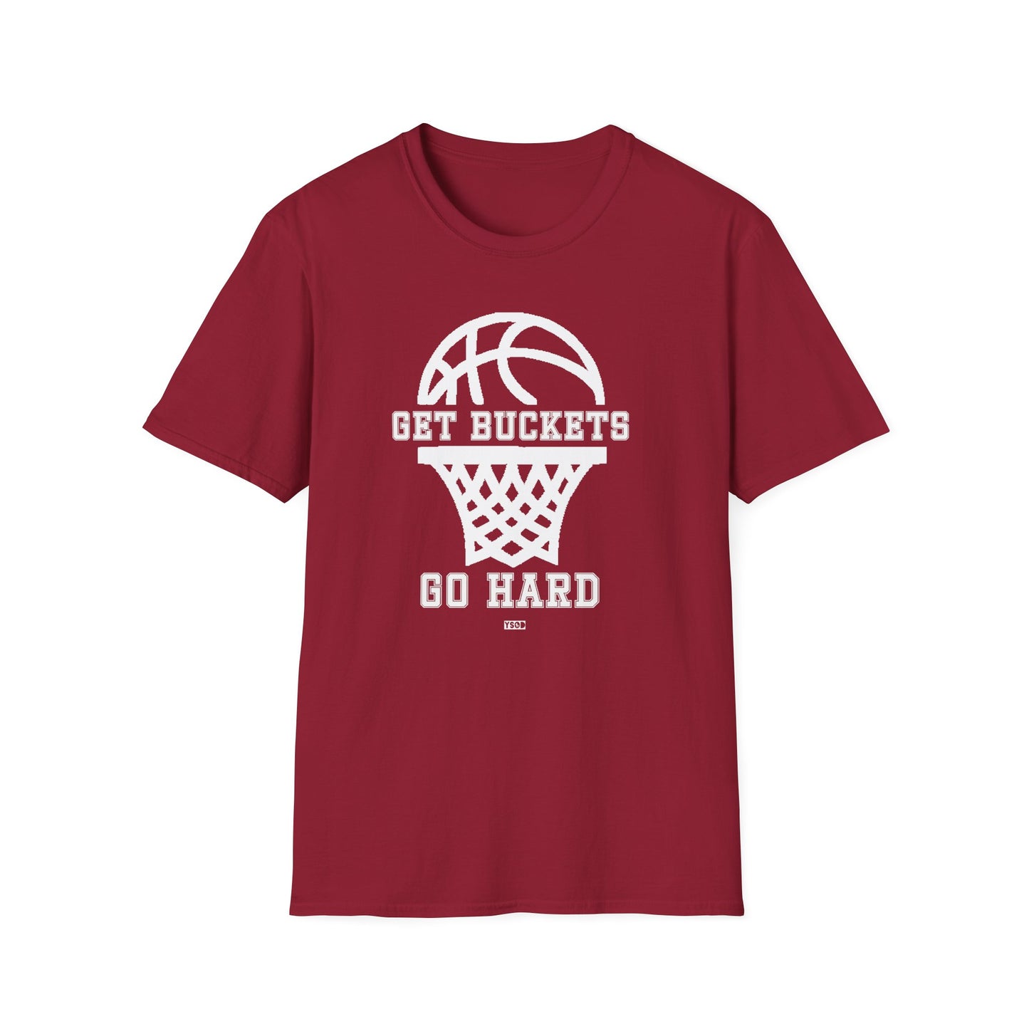 GET BUCKETS GO HARD blk ltr  Unisex Basketball T-Shirt