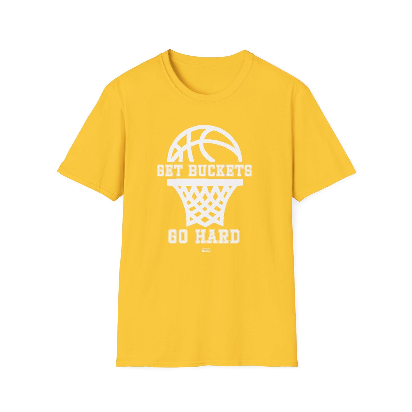 GET BUCKETS GO HARD blk ltr  Unisex Basketball T-Shirt