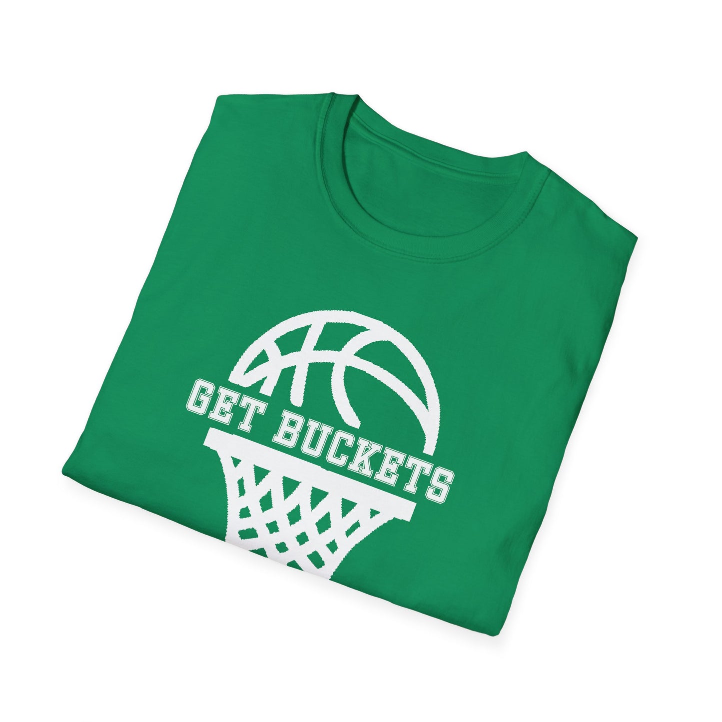 GET BUCKETS GO HARD blk ltr  Unisex Basketball T-Shirt