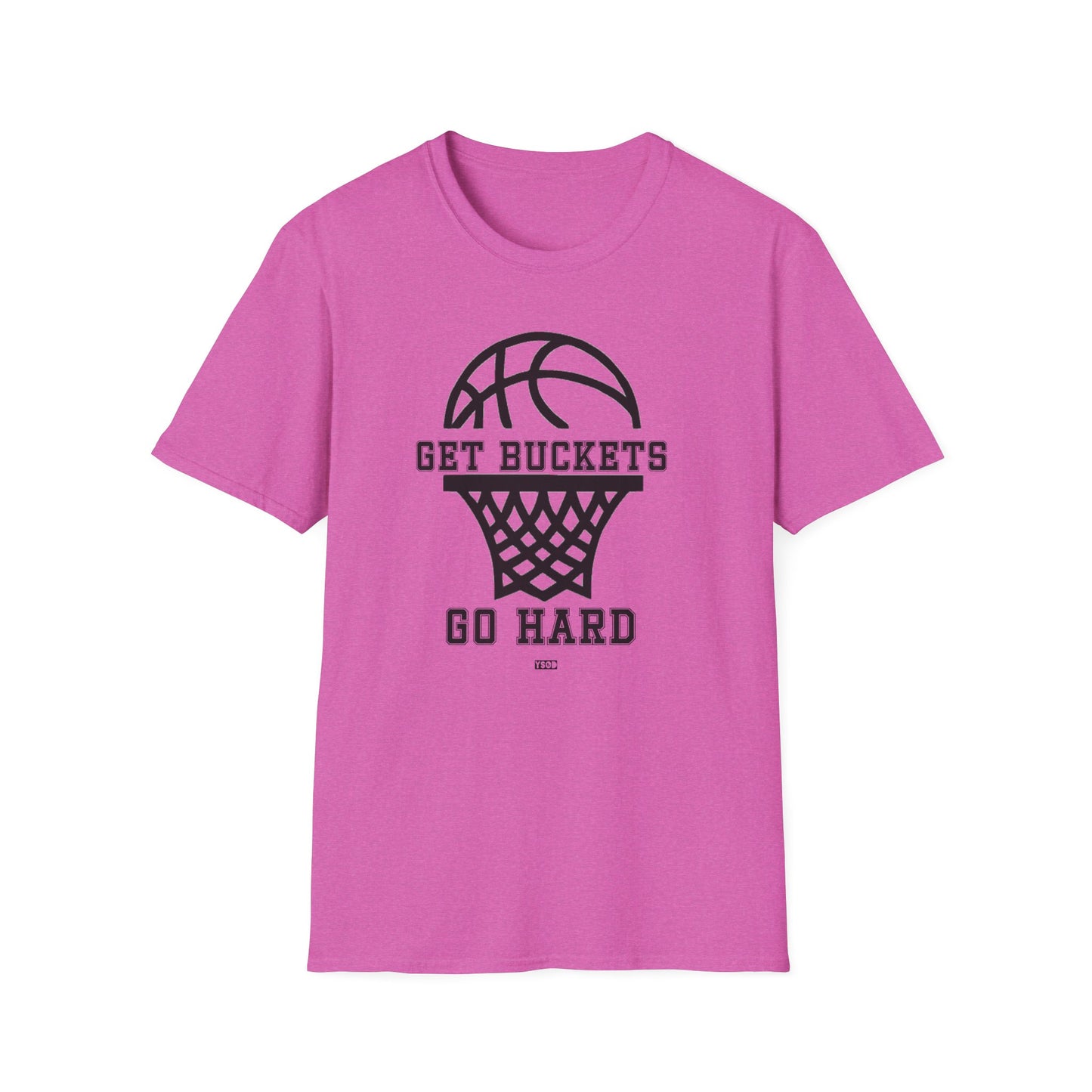 GET BUCKETS GO HARD blk ltr  Unisex Basketball T-Shirt