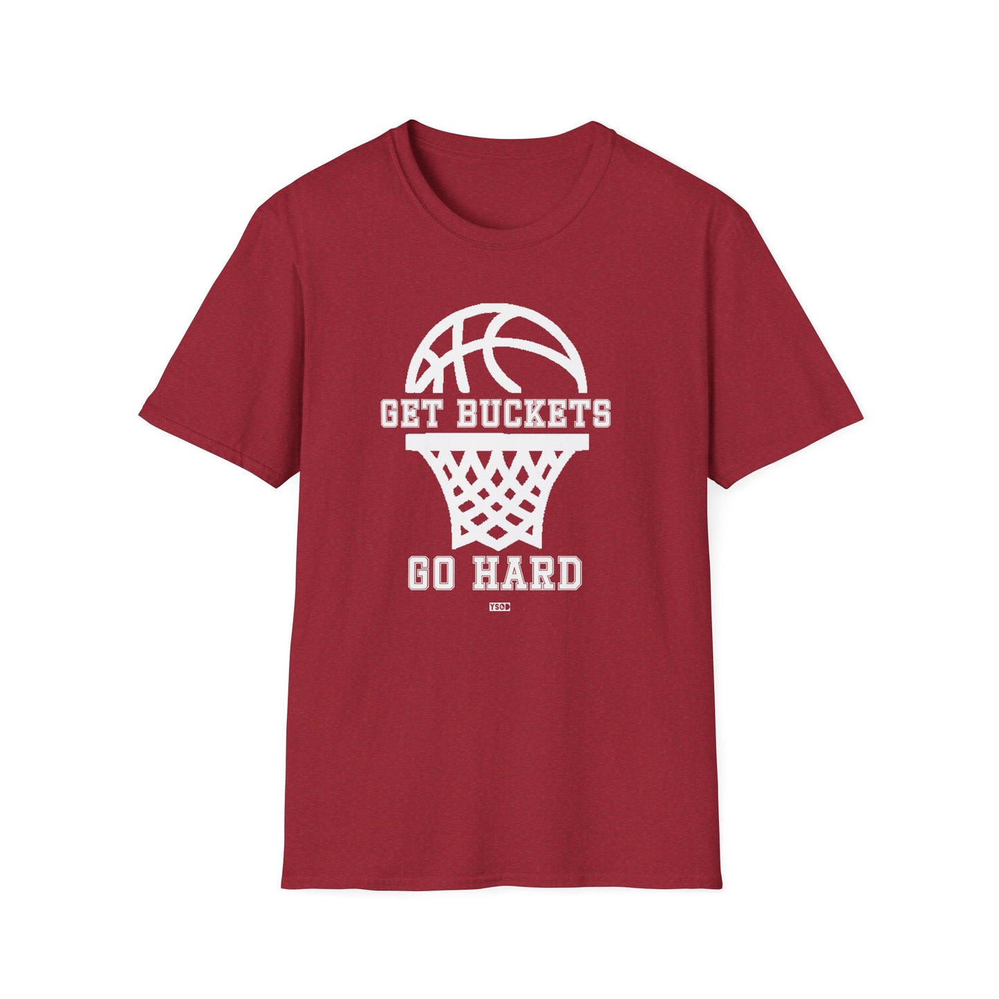 GET BUCKETS GO HARD blk ltr  Unisex Basketball T-Shirt