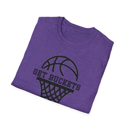 GET BUCKETS GO HARD blk ltr  Unisex Basketball T-Shirt