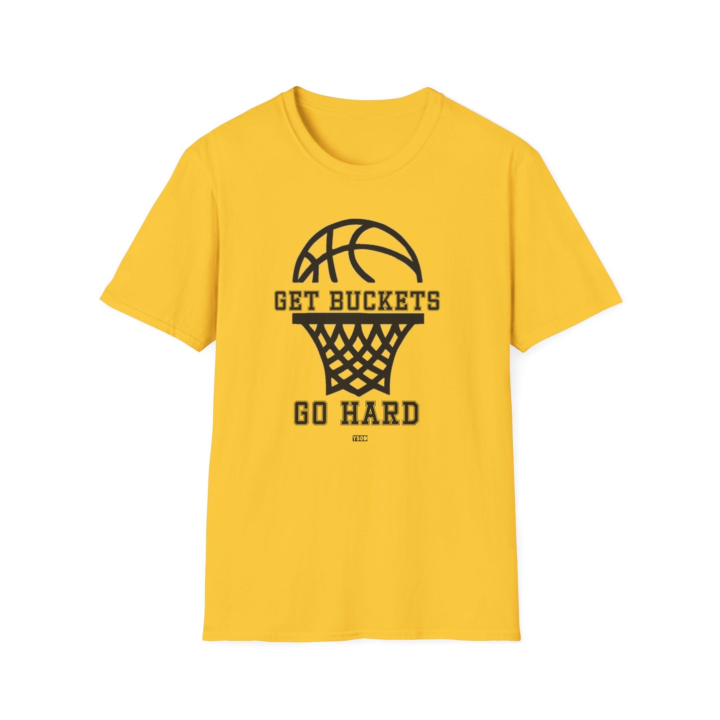 GET BUCKETS GO HARD blk ltr  Unisex Basketball T-Shirt